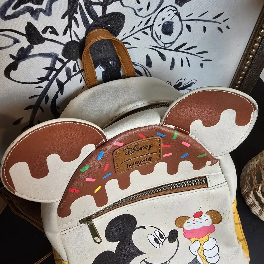 LOUNGEFLY DISNEY MICKEY MOUSE ICE CREAM BACKPACK BAG EXCLUSIVE